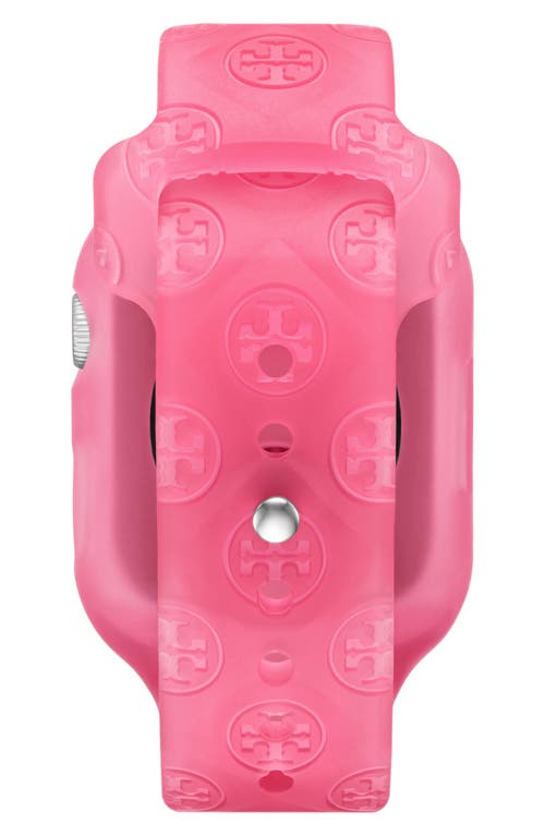 Tory Burch T Monogram Silicone Apple Watch® Watchband, 41mm In Raspberry Pink