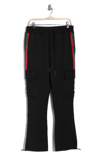American Stitch Stripe Textured Track Pants In Black