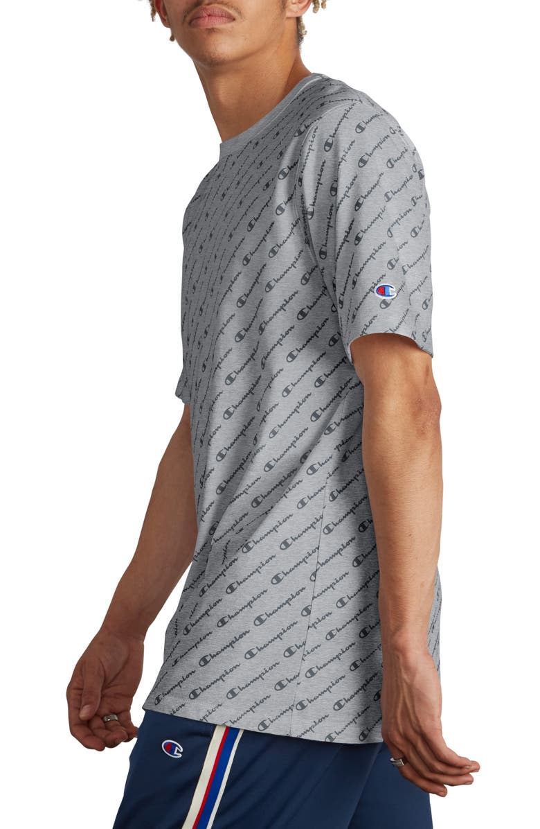 Champion All Over Logo Print T-Shirt, Alternate, color,