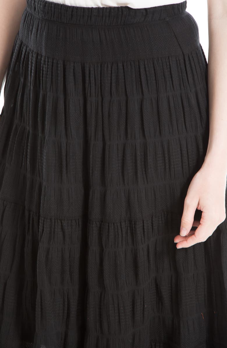 MAX STUDIO Textured Midi Skirt, Alternate, color, Black-Black