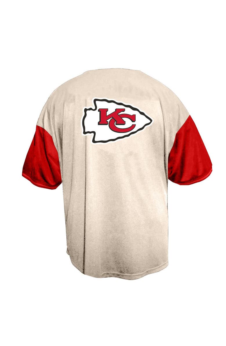 FANATICS Men's Fanatics  Cream Kansas City Chiefs Vintage Short Sleeve Button-Down Top, Alternate, color, 