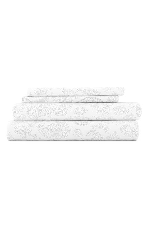 HOME SPUN Premium Ultra Soft Coarse Paisley Pattern 4-Piece Bed Sheets Set