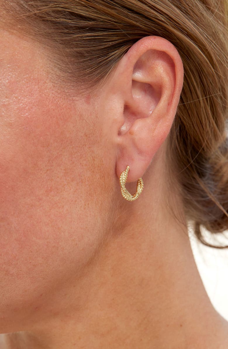 SAVVY CIE JEWELS Double Twist Hoop Earrings, Alternate, color, Yellow