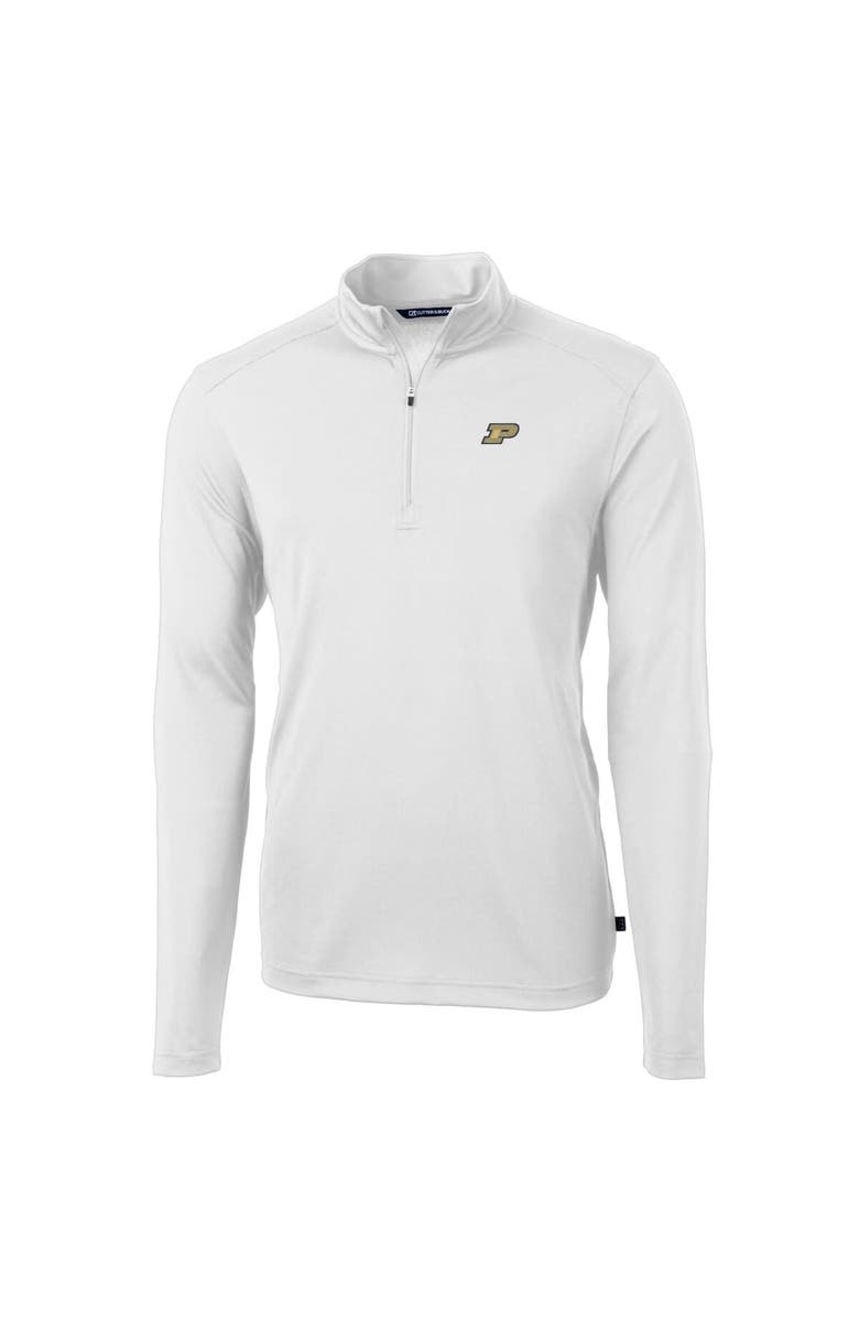 Cutter & Buck Men's Cutter & Buck White Purdue Boilermakers Big & Tall Virtue Eco Pique Recycled Quarter-Zip Pullover Top, Alternate, color, White