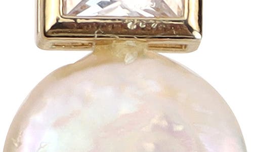 Panacea Crystal & Faux Pearl Drop Earrings In Gold