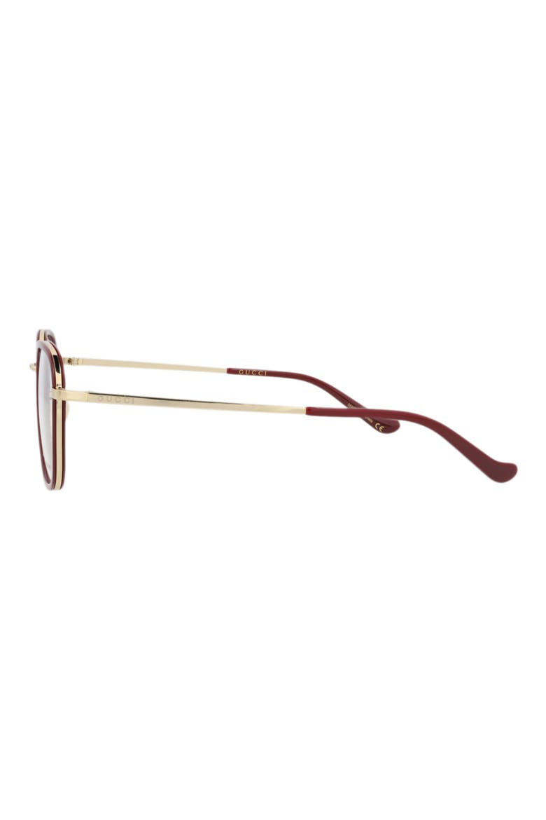 52mm Square Optical Glasses, Alternate, color, RED GOLD TRANSPARENT