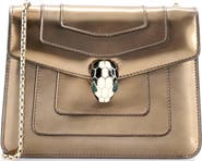 Pre-Owned Bvlgari Serpenti Forever Square Shoulder Bag Metallic Leather Small