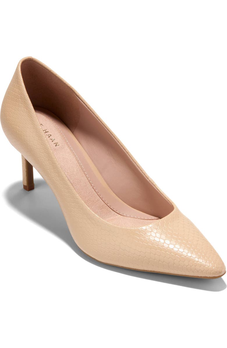 Cole Haan <p>Go-To Janey Croc Embossed Leather Pump (Women)</p>, Main, color, Soft Buff Snake Print Leather