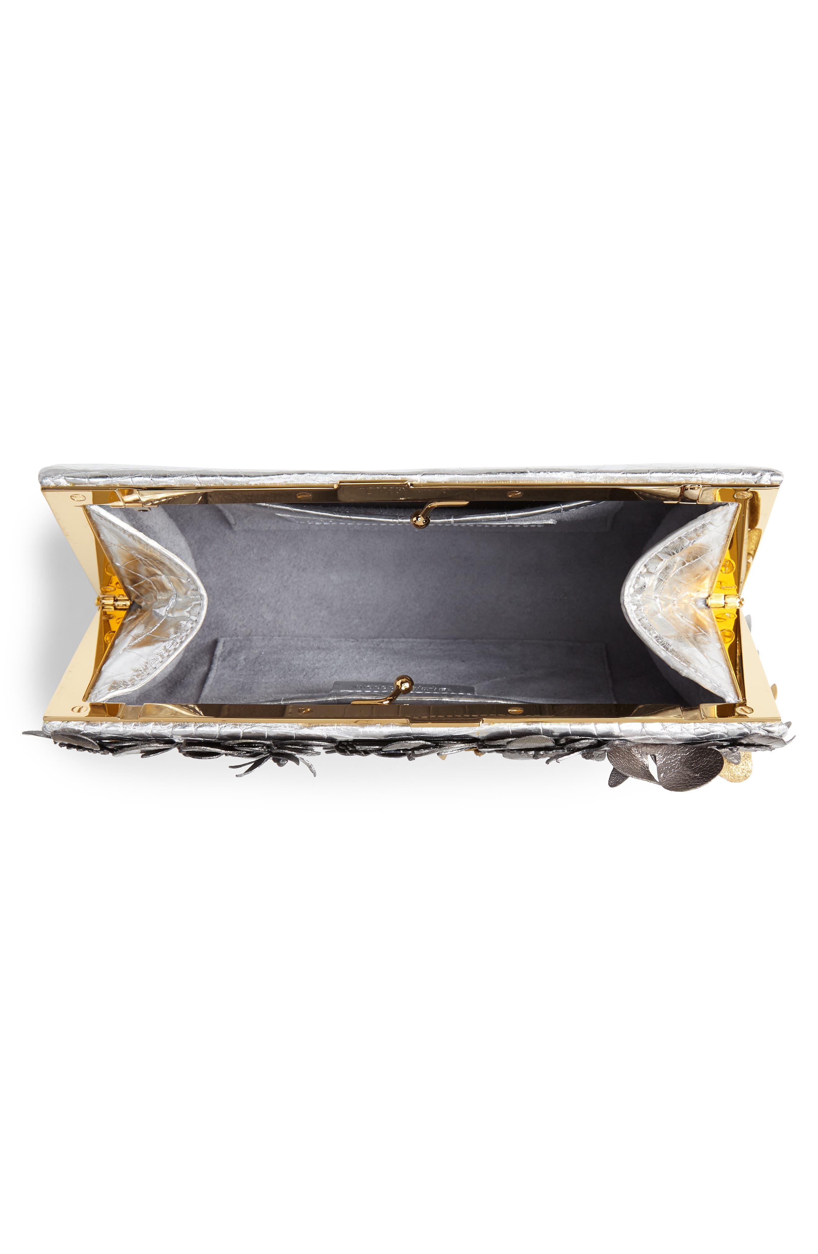 Nancy Gonzalez Flora Genuine Crocodile Clutch, Alternate, color, 