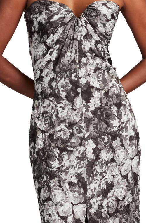 Sho By Tadashi Shoji Textured Floral Strapless Gown