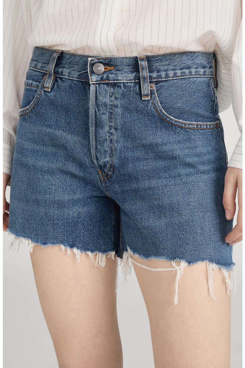 The Hang Mid Thigh Denim Cutoff Shorts, Alternate, color, GOOSE