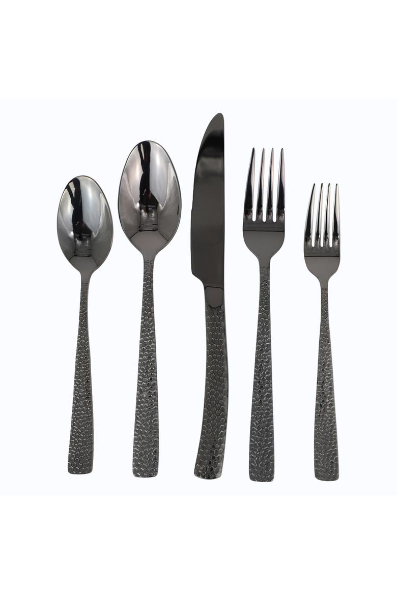 Stonehenge 20 Piece Flatware Set, Alternate, color, Black