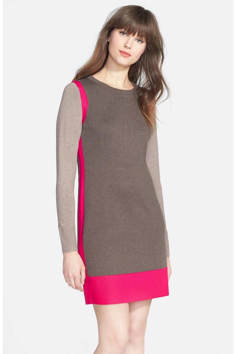 Colorblock Sweater Dress, Main, color, PINK