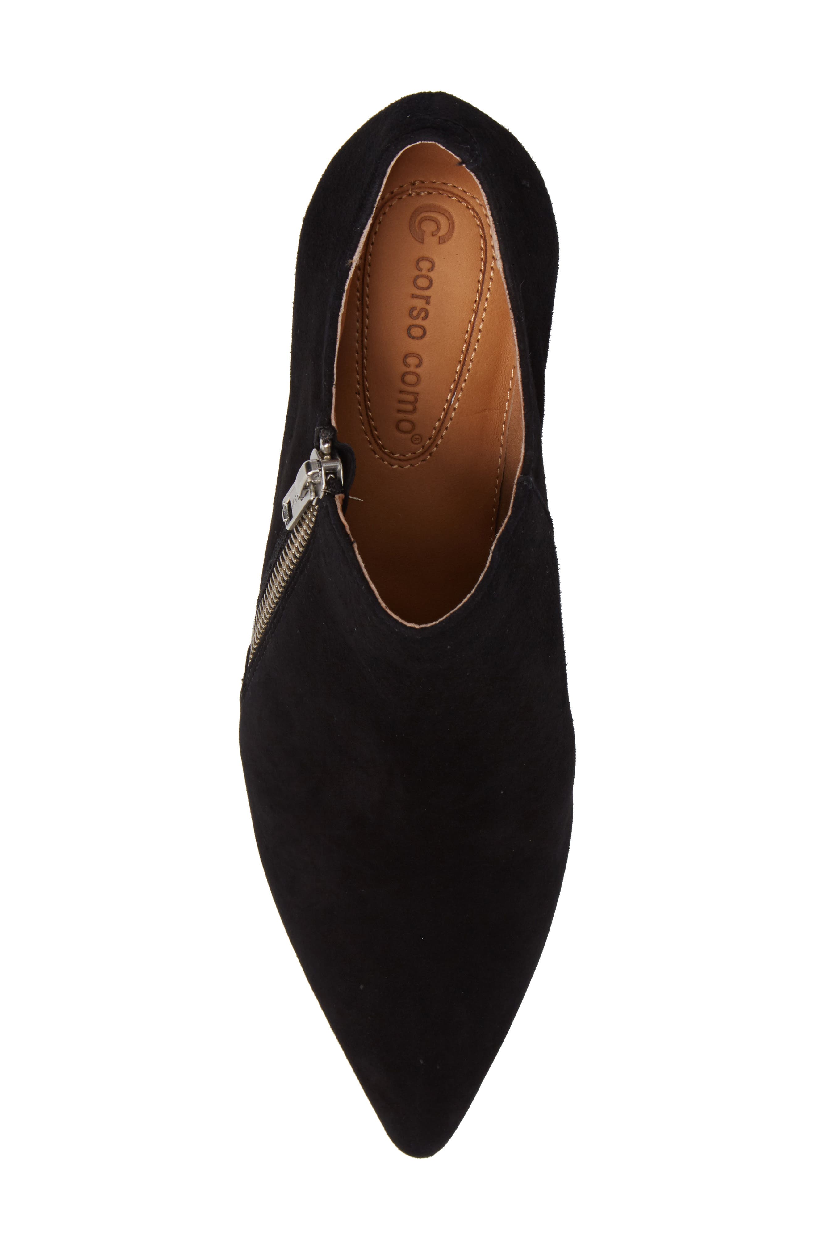 Radar Pointy Toe Bootie, Alternate, color, BLACK SUEDE