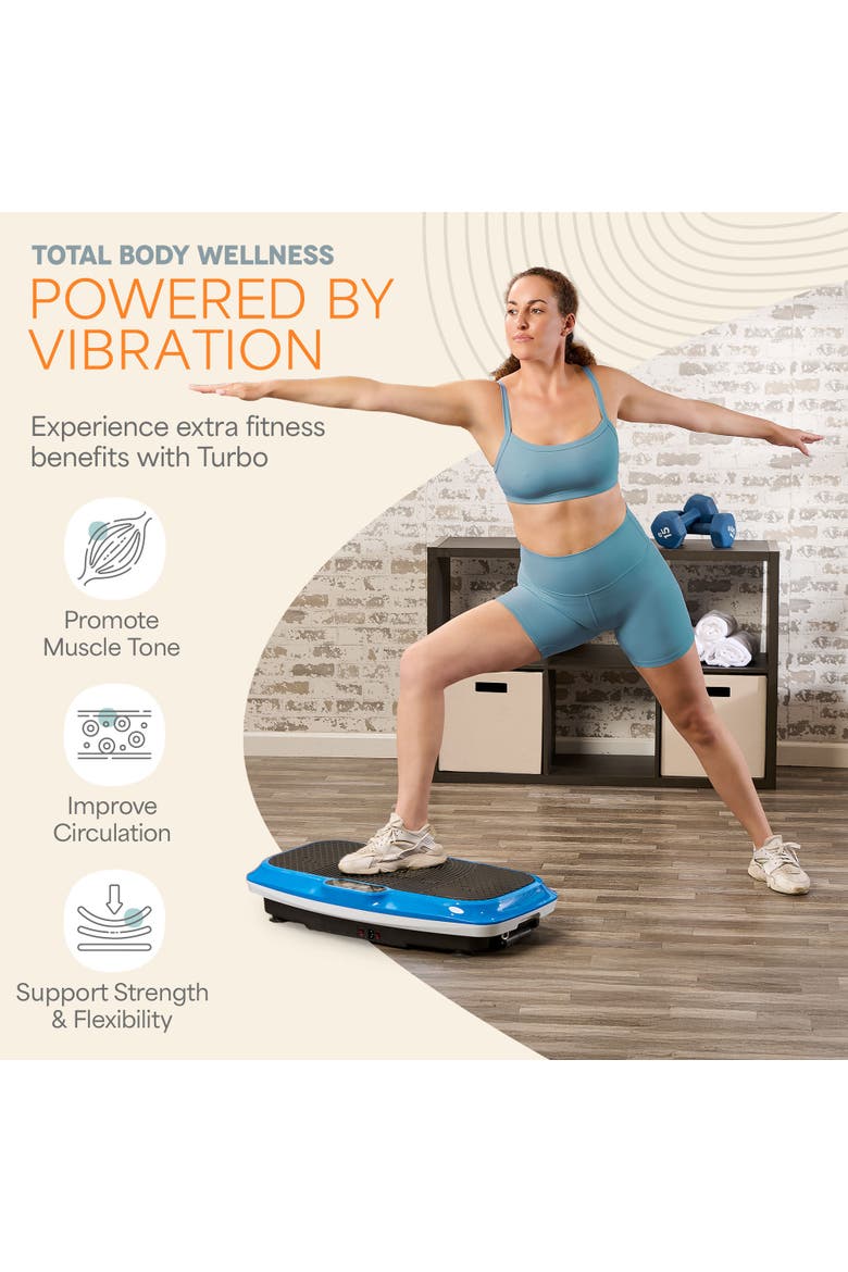 Turbo 3D Vibration Plate Exercise Machine with Magnetic Acupoints, Alternate, color, Blue