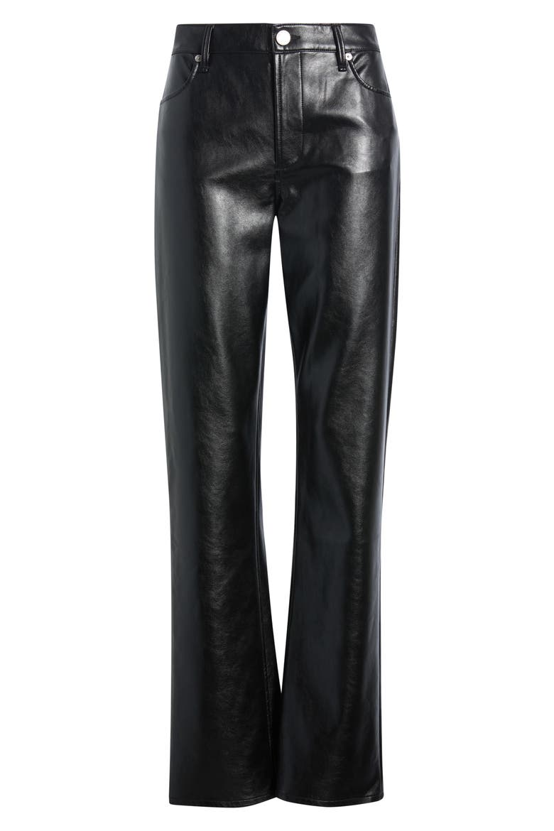 Sutton Faux Leather Pants, Alternate, color, BLACK