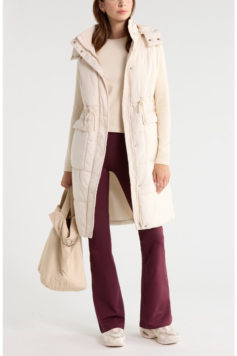 Solstice Longline Puffer Vest, Alternate, color, IVORY BIRCH