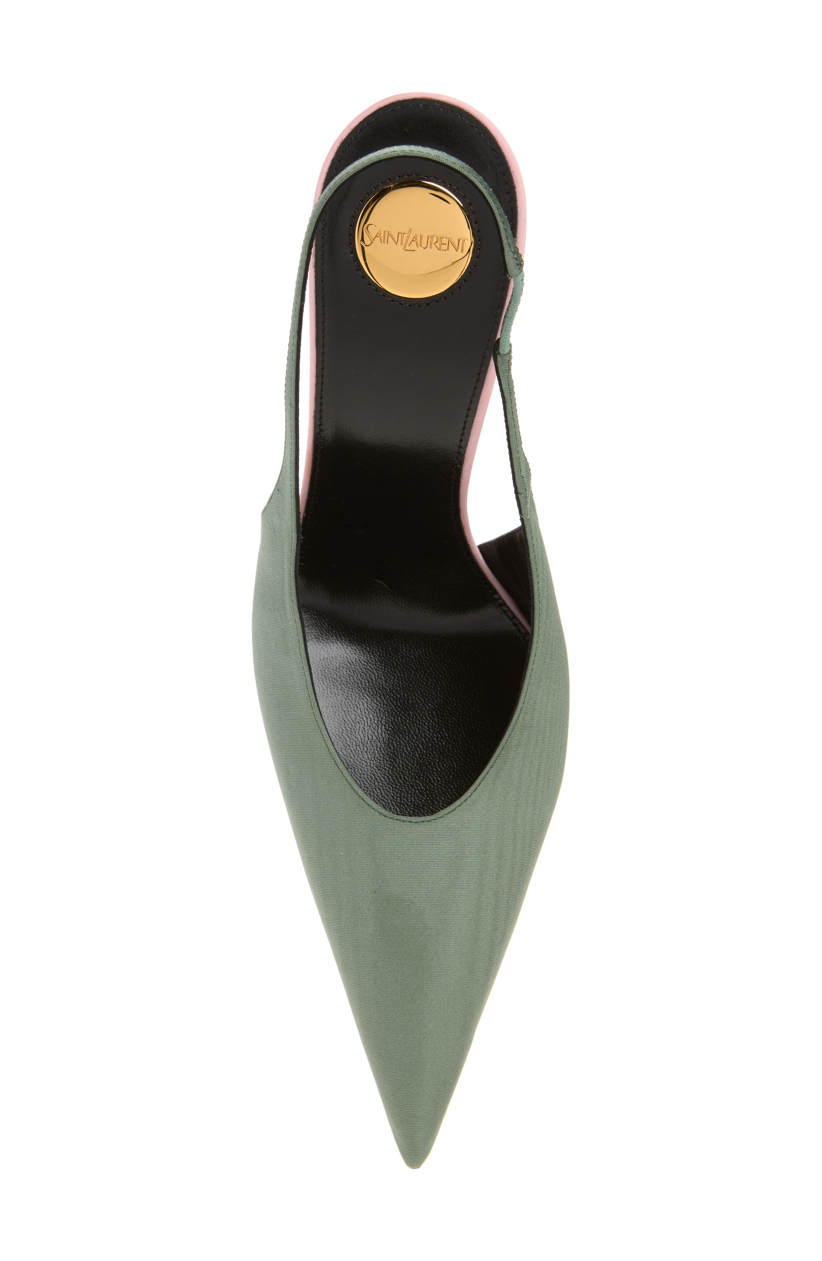 Allure Strass Clear Heel Pointed Toe Slingback Pump, Alternate, color, FLANNEL