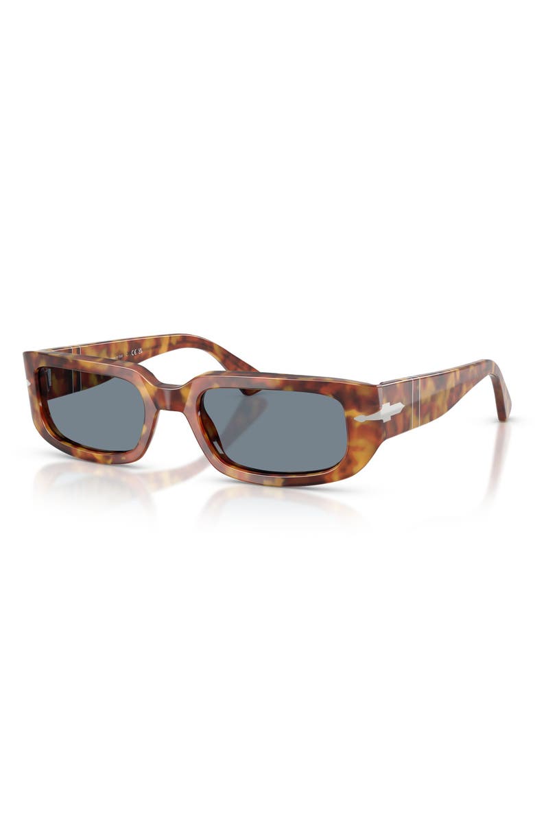 Persol 55mm Pillow Sunglasses, Alternate, color, Brown Tortoise / Light Blue