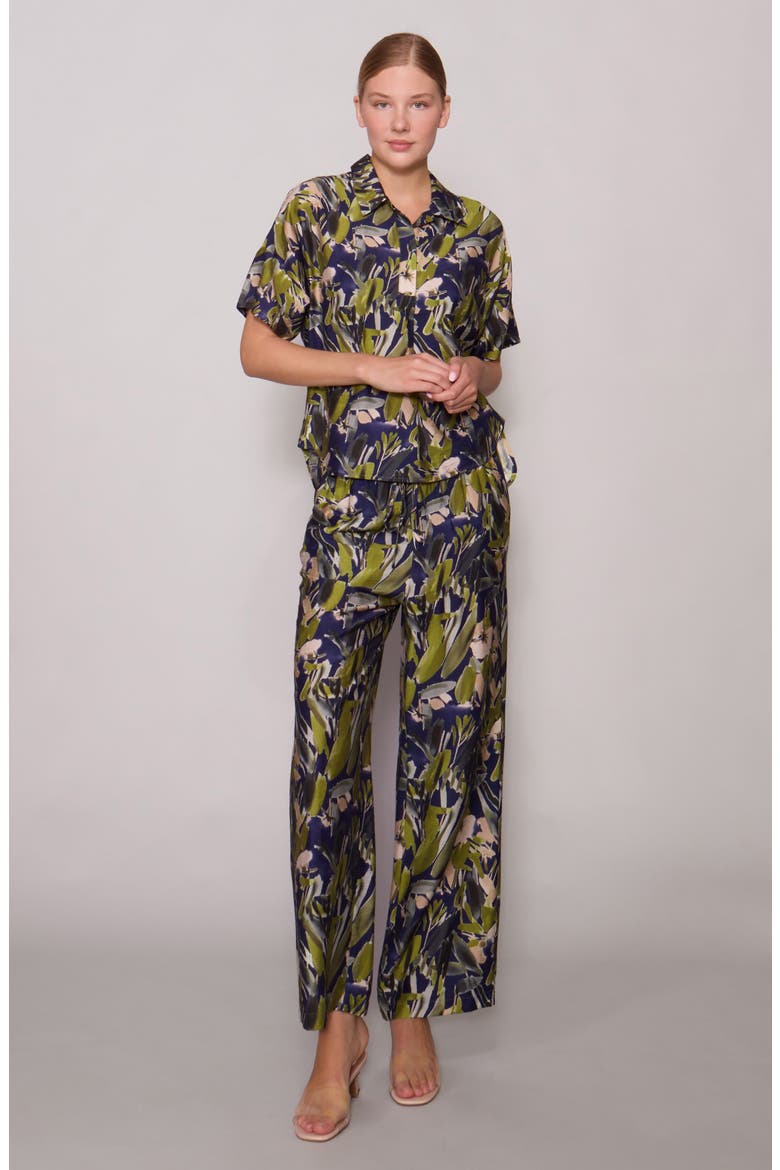 Floral Print Ankle Pants, Alternate, color, NAVY MULTI