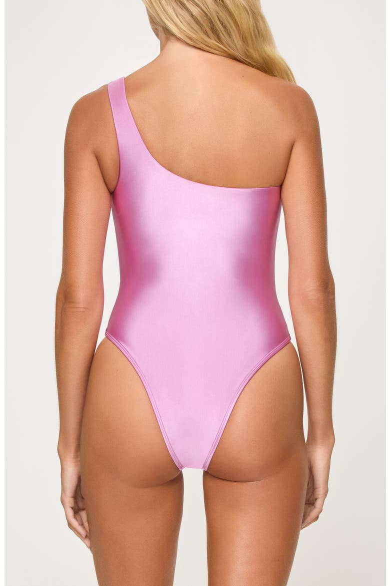 Luminescent One-Shoulder One-Piece Swimsuit, Alternate, color, MAUVE