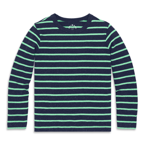 Kids Heathered Long Sleeve Stripe Tee (Toddler, Little Kid, & Big Kid)