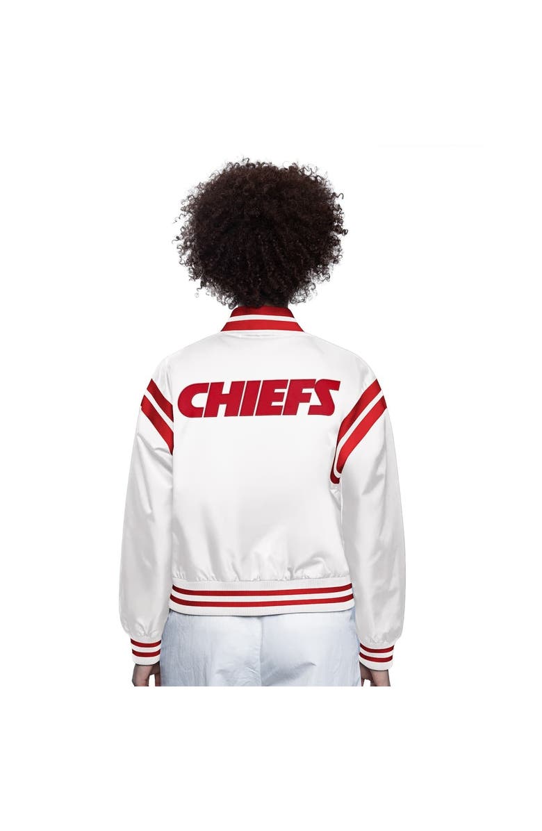 STARTER Women's Starter  Cream Kansas City Chiefs Full Count Full-Snap Satin Jacket, Alternate, color, Cream