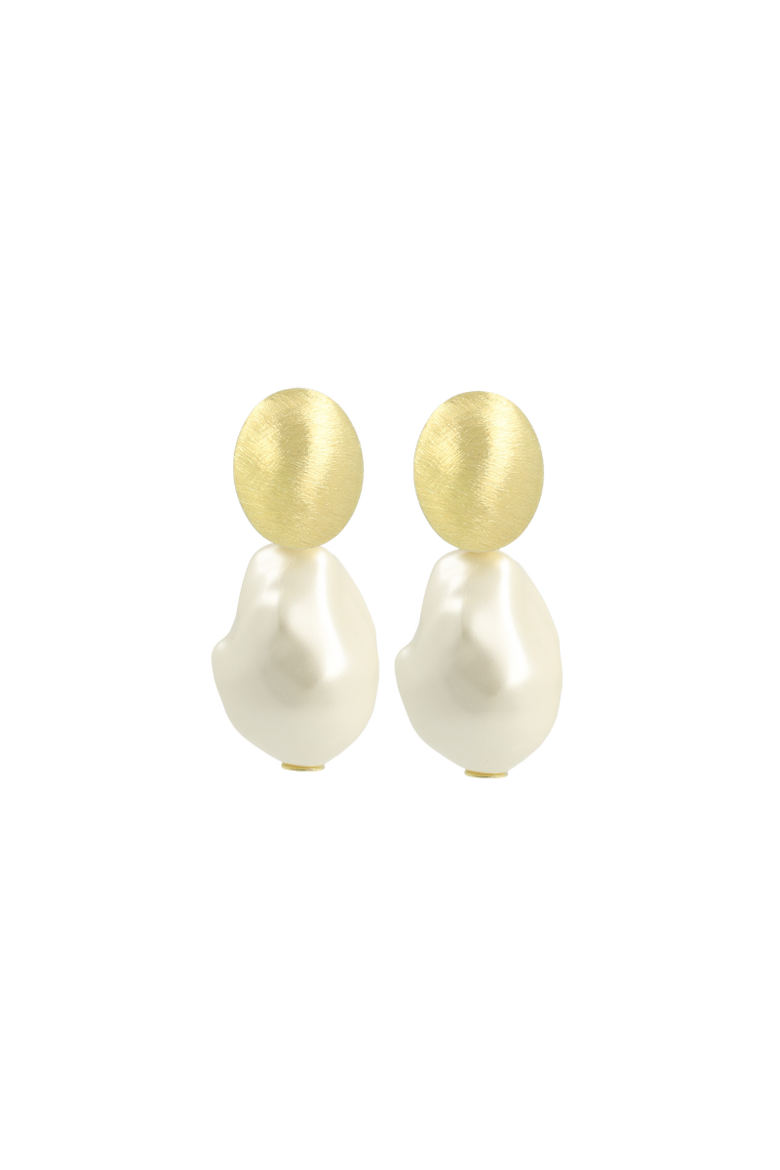 Resin Irregular Large Stone Earrings in Pearl White, Main, color, Pearl White