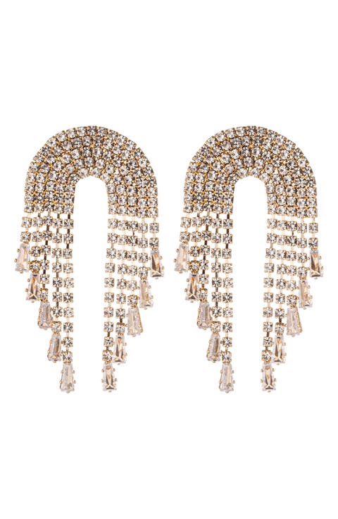 Glam Time Crystal Fringe Earrings