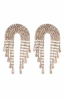 EYE CANDY LOS ANGELES Glam Time Crystal Fringe Earrings