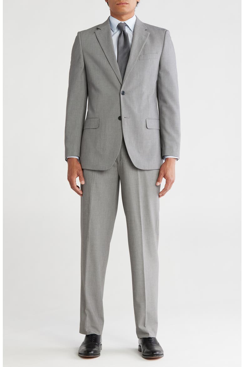 Light Grey Mélange Suit, Main, color, LIGHT GREY