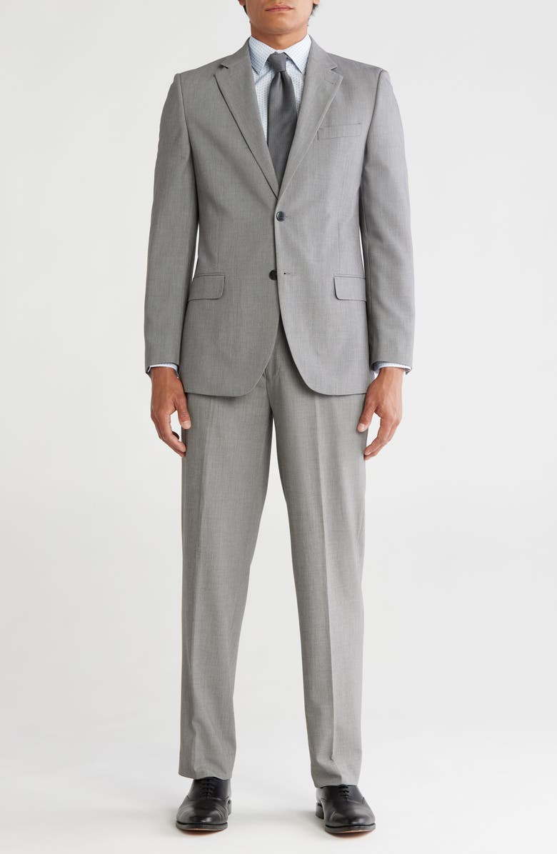 Nautica Light Grey Mélange Suit, Main, color, Light Grey