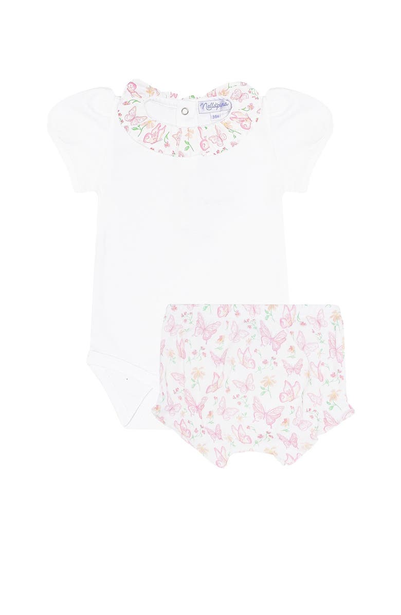 Nellapima Butterflies Print bodysuit Set - Baby, Main, color, Pink