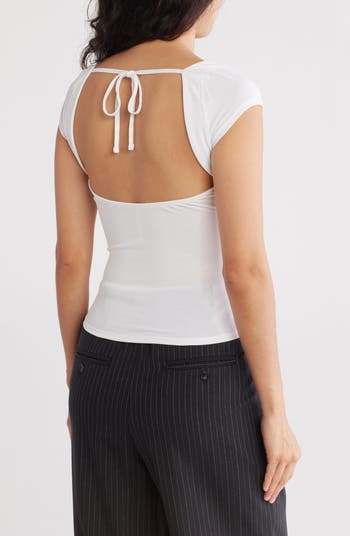 Free People Katie Tie Back Cowl Neck Knit Top | Nordstromrack