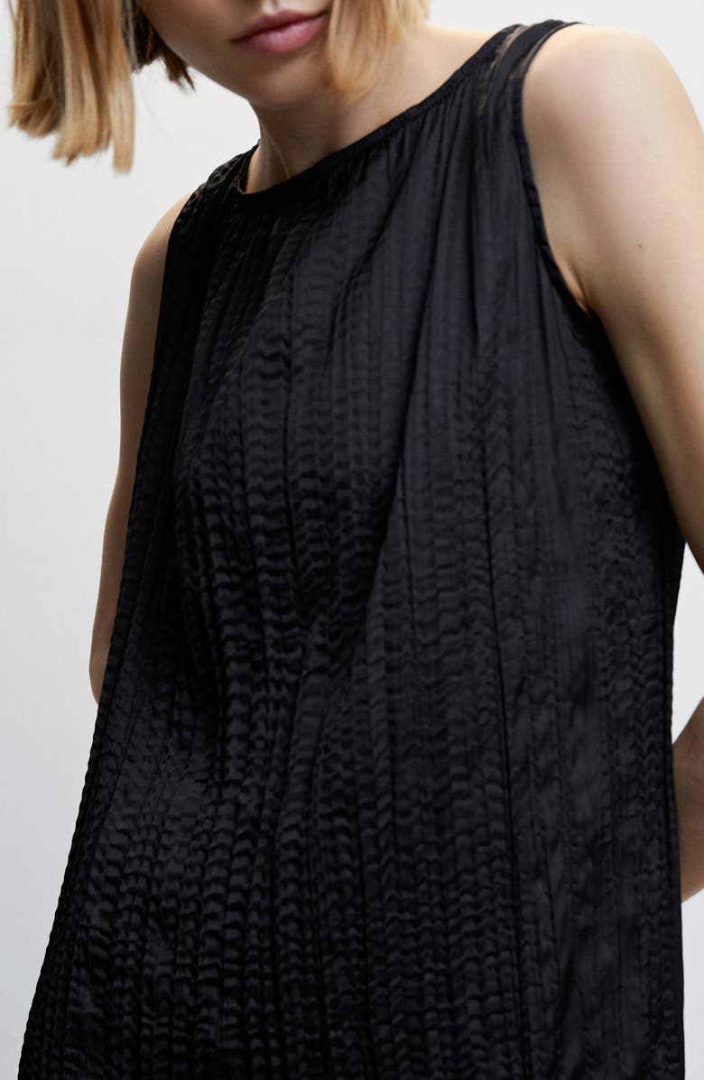 MANGO Textured Sleeveless Midi Dress, Alternate, color, 
