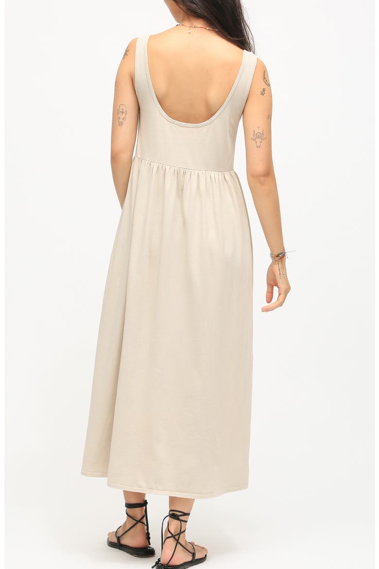 Isabel Cotton Jersey Midi Dress, Alternate, color, STONE