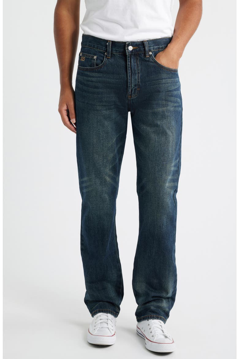 Stock Straight Leg Jeans, Main, color, DARK WASH