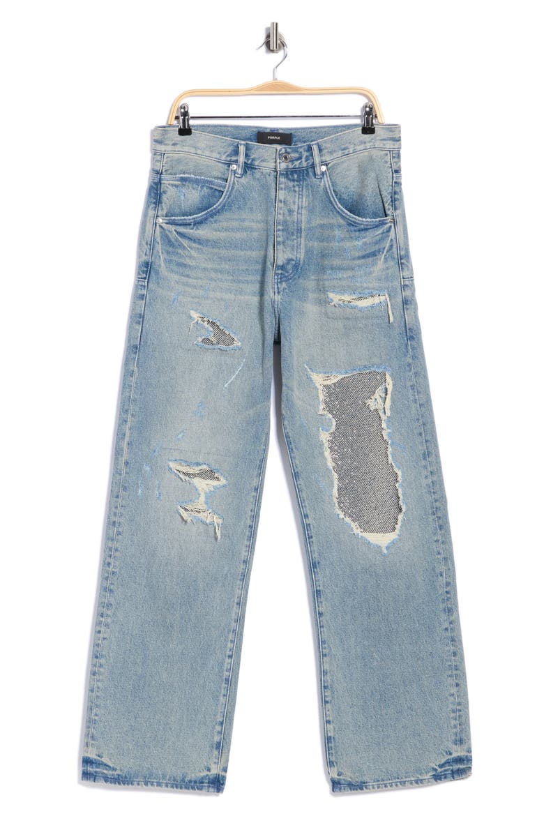 Beaded Repair High Waist Baggy Jeans, Alternate, color, BAGGY BEADED REPAIR