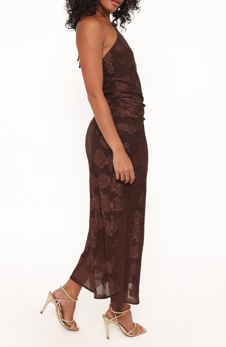 Petal & Pup Remy Floral Jacquard Maxi Cocktail Dress, Alternate, color, Brown