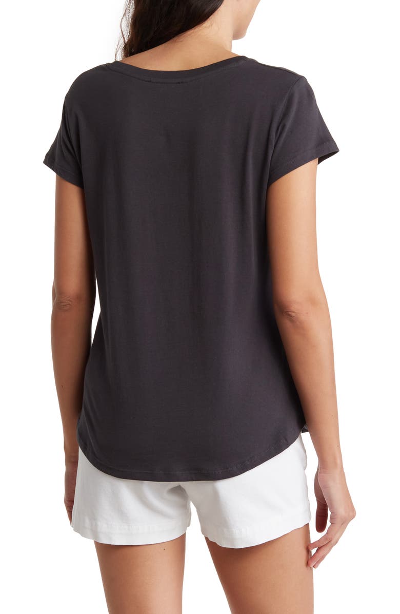 T Tahari Embroidered Cotton Pocket T-Shirt, Alternate, color, 