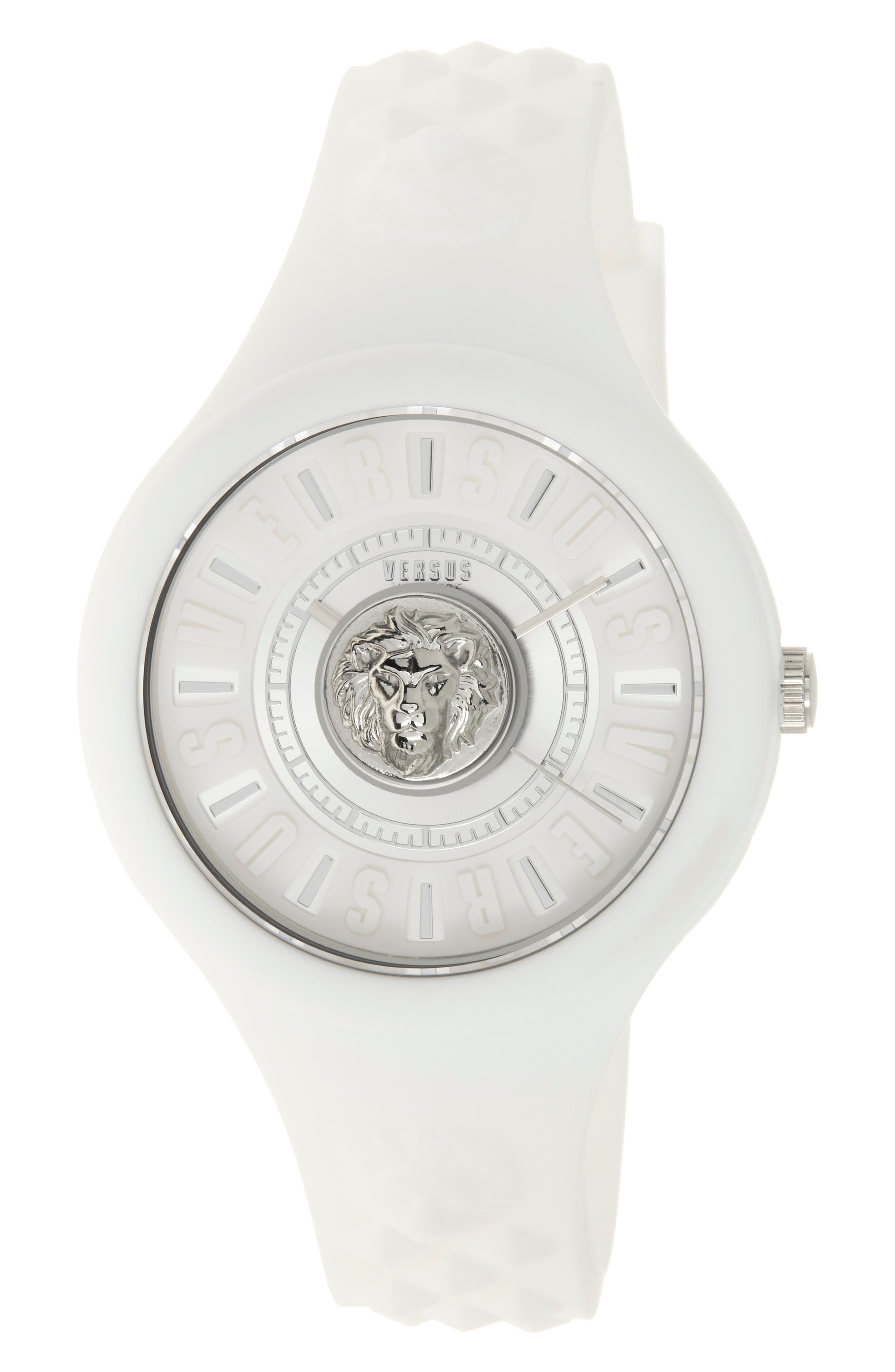 VERSUS Versace Women's Fire Island Lion Silicone Strap Watch, 39mm