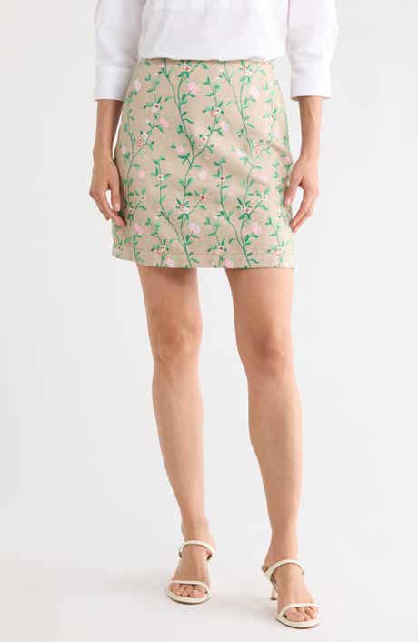 Longchamp Floral Embroidered Miniskirt