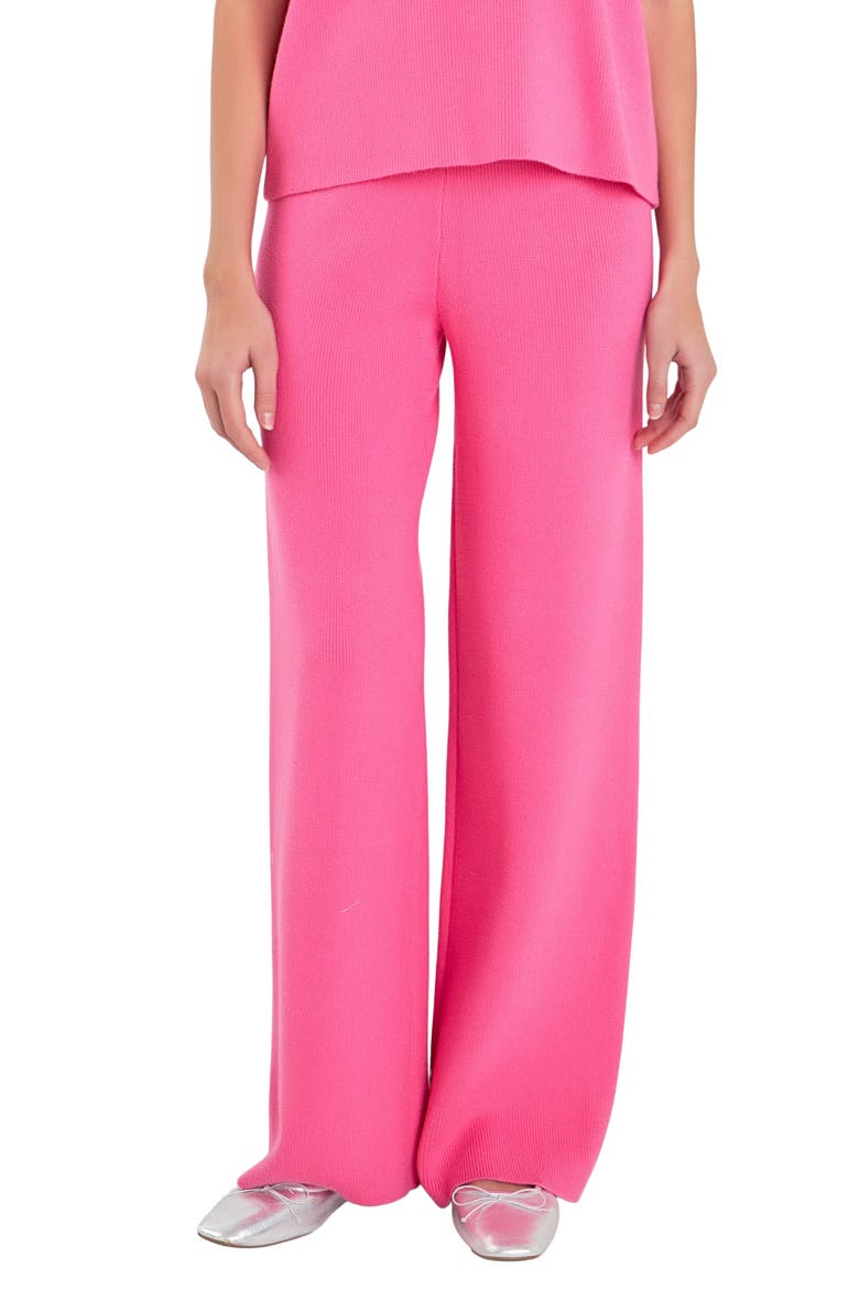 Flare Leg Sweater Pants, Main, color, PINK