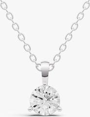 SEREIA OFFICIAL 14k Gold 0.33 ct Prong Martini Pendant Lab Grown Diamond Solitaire