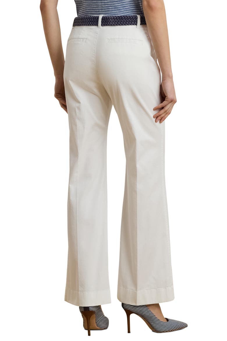 Stretch Cotton Flare Leg Chinos, Alternate, color, WHITE