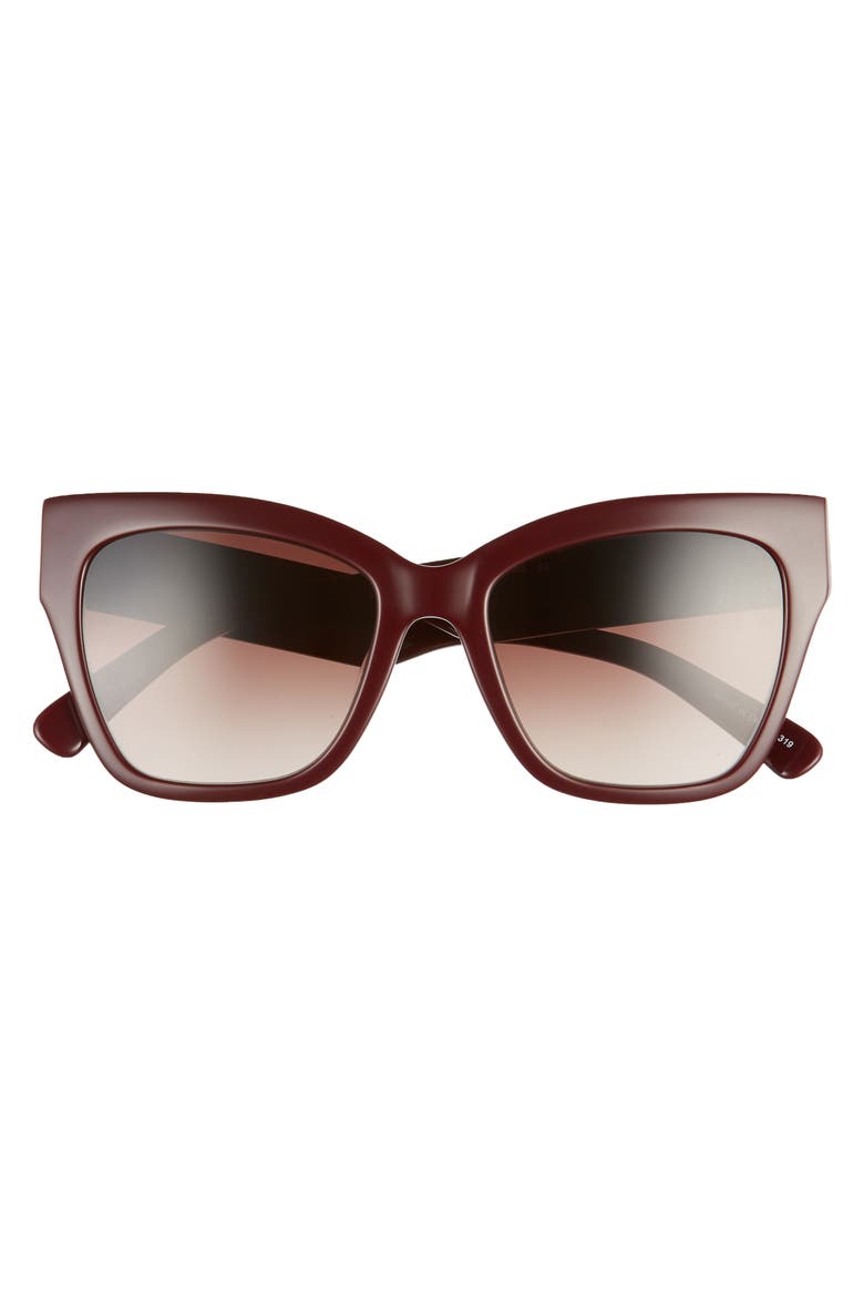 Heritage 53mm Gradient Cat Eye Sunglasses, Alternate, color, BURGUNDY