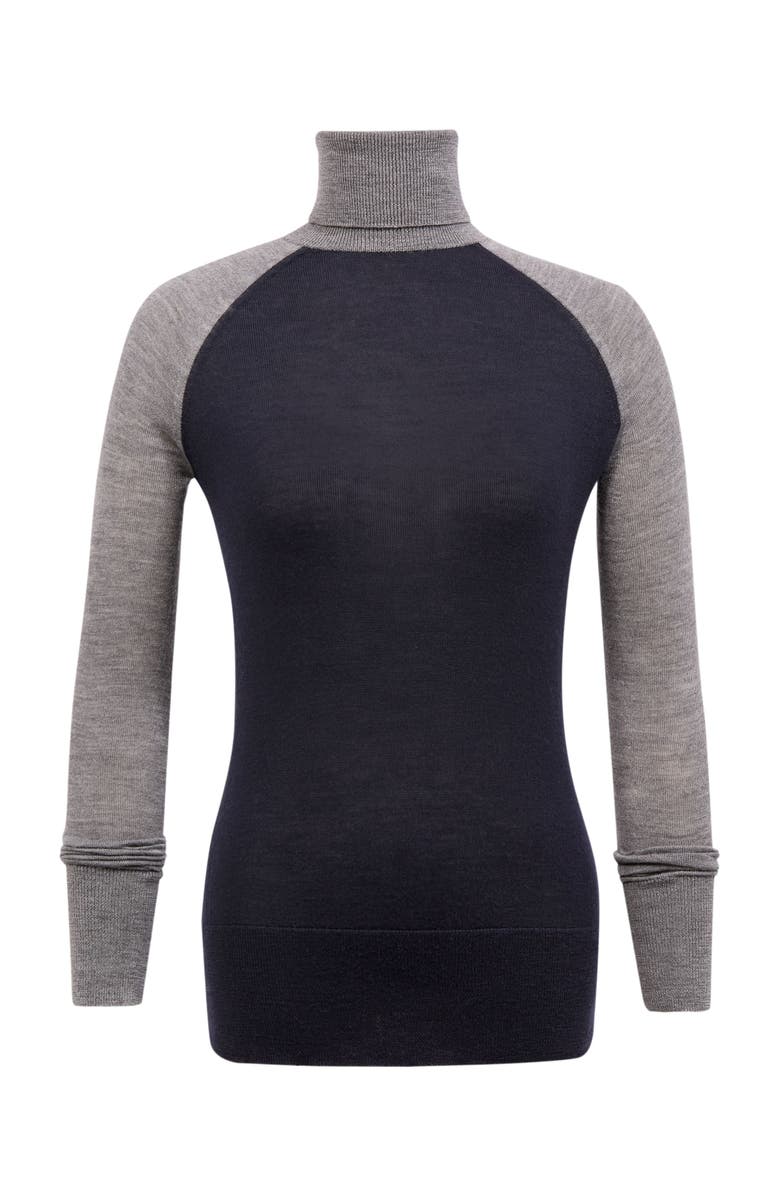 Celtic
Co. Merino Colour Block Roll Neck Sweater, Alternate, color, Navy / Grey