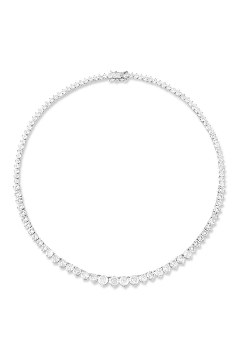 Cubic Zirconia Tennis Necklace, Alternate, color, SILVER