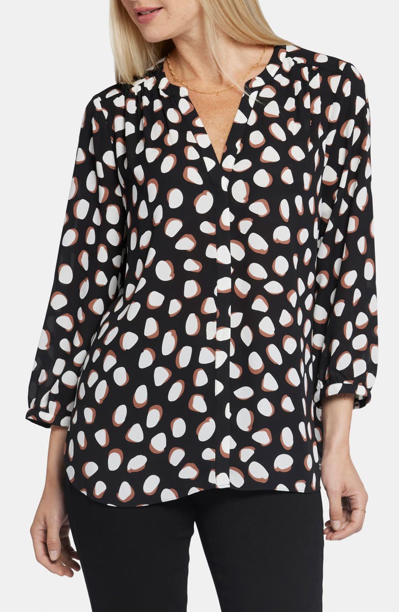 NYDJ Pintuck Blouse, Main, color, Matilda Dot