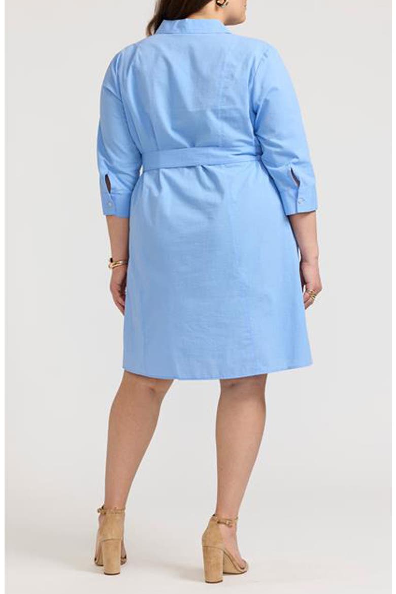 Fiona Seersucker Belted Shirtdress, Alternate, color, LAKE BLUE